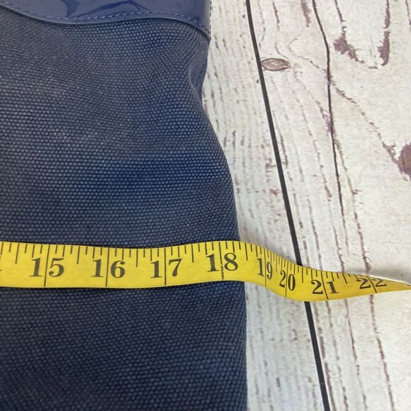 Tory Burch Canvas Jane Tote Shoulder Bag Beach‎ Navy Blue Double Straps Travel - Picture 12 of 14